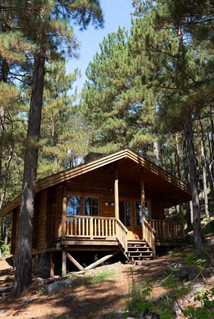 Green Calm Vibes A-peaceful-wooden-cabin-in-the-forest-for-a-weekend-digital-detox-retreat-1-687x1024 Unplug & Recharge: Your Beginner's Guide to a Weekend Digital Detox Retreat  